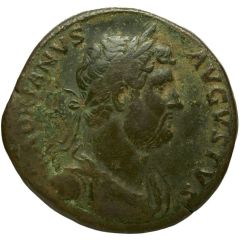 Sestertius - Hadrian COS III P P CLEMENTIA AVG S C, Clementia