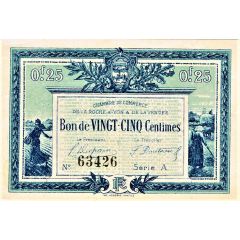 25 Centimes - Chambre de Commerce de La Roche s/ Yon and de la Vendée 85