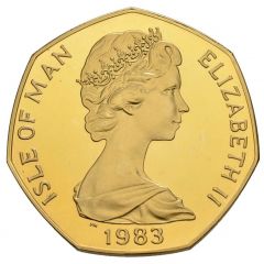 50 Pence - Elizabeth II Tourist Trophy Motorcycle Races, Gold Proof