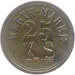25 Pfennig Werth-Marke, Countermarked `KS`