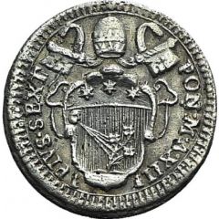 1 Grosso - Pius VI AUXILIUM DE SANCTO - Laurel wreath
