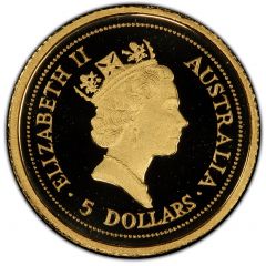 5 Dollars - Elizabeth II 3rd Portrait - Kangaroo - Gold Bullion Coin