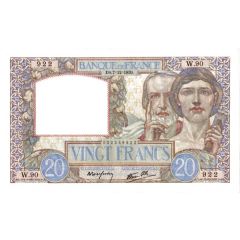 20 Francs `Travail et Science` type 1940
