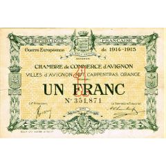 1 Franc - Chambre de Commerce d`Avignon 84