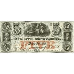 5 Dollars Bank of the State of South Carolina