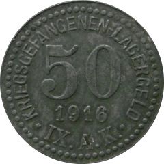 50 Pfennig - Güstrow Kriegsgefangenenlager IX A.K.
