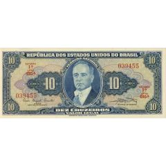 10 Cruzeiros Thesouro Nacional, 1st print, `Valor Legal`