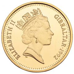 2 Pounds - Elizabeth II Christopher Columbus, Gold Proof