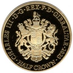 1/2 Crown - Charles III Tutankhamun, Gold plated
