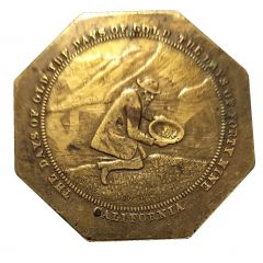 Medal - California Gold Discovery Centennial Miner Kneeling