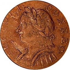 Copper `Mailed Bust Facing Left, Horned Bust`