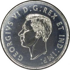 50 Cents In the name of George VI, Canada`s Coat of Arms