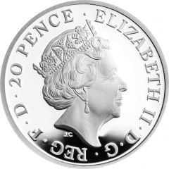 20 Pence - Elizabeth II 5th portrait, 1/10 oz Fine Silver