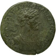Sestertius - Hadrian PONT MAX TR POT COS DES II FORT RED SC, Fortuna