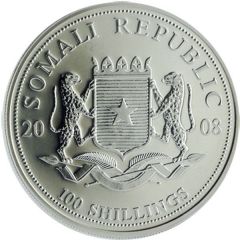 100 Shillings Elephant, Silver Bullion Coinage