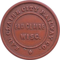 1 Fare - Eau Claire City Railway Co. Eau Claire, Wisconsin