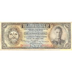 10 Dollars - George VI Olive-brown