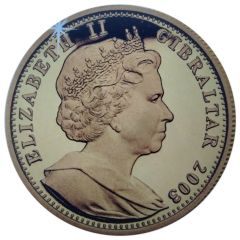 1/5 Royal - Elizabeth II Cherub with crossed arms, Gold