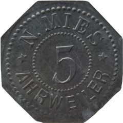 5 Pfennig - Ahrweiler N. Mies
