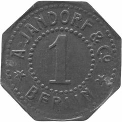 1 Pfennigs - Berlin A. Jandorf and Co.
