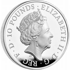 10 Pounds - Elizabeth II Posthumous, Year of the Rabbit, Silver Proof