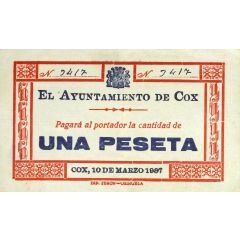 1 Peseta Cox