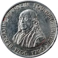 Token - Shell Famous Americans Coin Game Benjamin Franklin