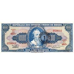 1 Cruzeiro Novo overprinted on P# 173
