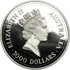 3000 Dollars - Elizabeth II 3rd Portrait - Koala - Platinum