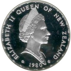 1 Dollar - Elizabeth II Berry Portrait, Fantail bird, Silver Proof