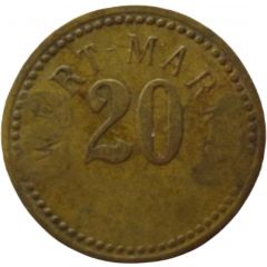20 Pfennig Wert-Marke, Countermarked `AS`