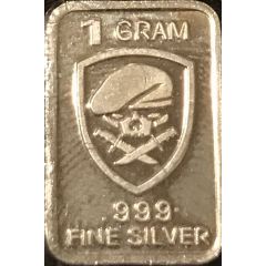 1 Gram Silver bar Skull and crossknife