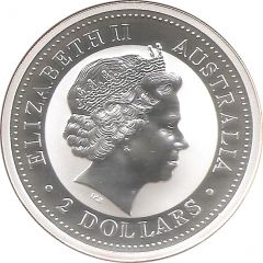 2 Dollars - Elizabeth II 4th Portrait - Australian Kookaburra