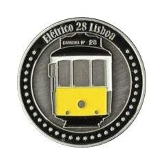 Médaille souvenir `Eletrico 28 Lisboa` argent en couleur