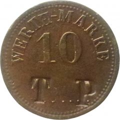 10 Pfennig Werth-Marke, Countermarked `TP`
