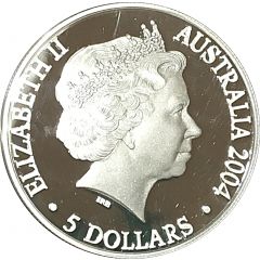 5 Dollars - Elizabeth II 4th Portrait - Adelaide to Darwin Railway - Silver Proof