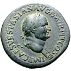 Sestertius - Vespasian S C, Mars