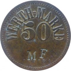 50 Pfennig Werth-Marke, Countermarked `MF`