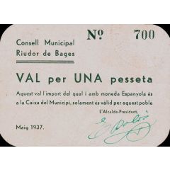 1 Peseta Riudor de Bages