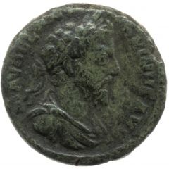 As - Marcus Aurelius TR P XXXIII IMP X COS III S C, Romulus and Remus