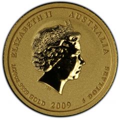 5 Dollars - Elizabeth II 4th Portrait - Year of the Ox - Gold Bullion Coin