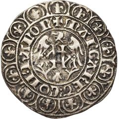 Groat `with Eagle` - Margaret II of Avesnes 13 lilies