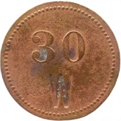 30 Pfennig Werth-Marke, Countermarked `W`