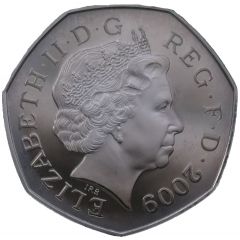 50 Pence - Elizabeth II 4th portrait, Royal Shield, Silver Proof
