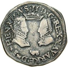 Teston - Henry II and Marguerite of Valois