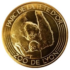 Monnaie de Paris Tourist Token - Parc de la Tête d`Or Zoo de Lyon - Gibbons à favoris blancs
