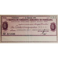 150 Lire Banca di Credito Agrario di Ferrara