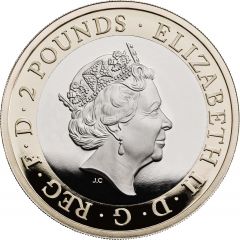 2 Pounds - Elizabeth II 5th portrait, Agatha Christie