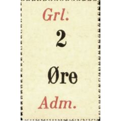 2 Øre Grønlands Administration, overprint