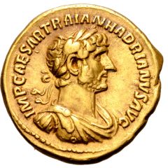 Aureus - Hadrian P M TR P COS III GEN P R, Genius